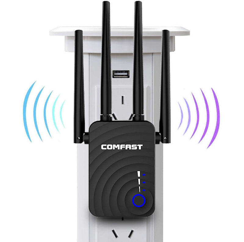 TEGAL - COMFAST Wifi Extender Signal Booster 1200Mbps Dual Band 5G 4 Antenna - 1200Mbps Dual Band