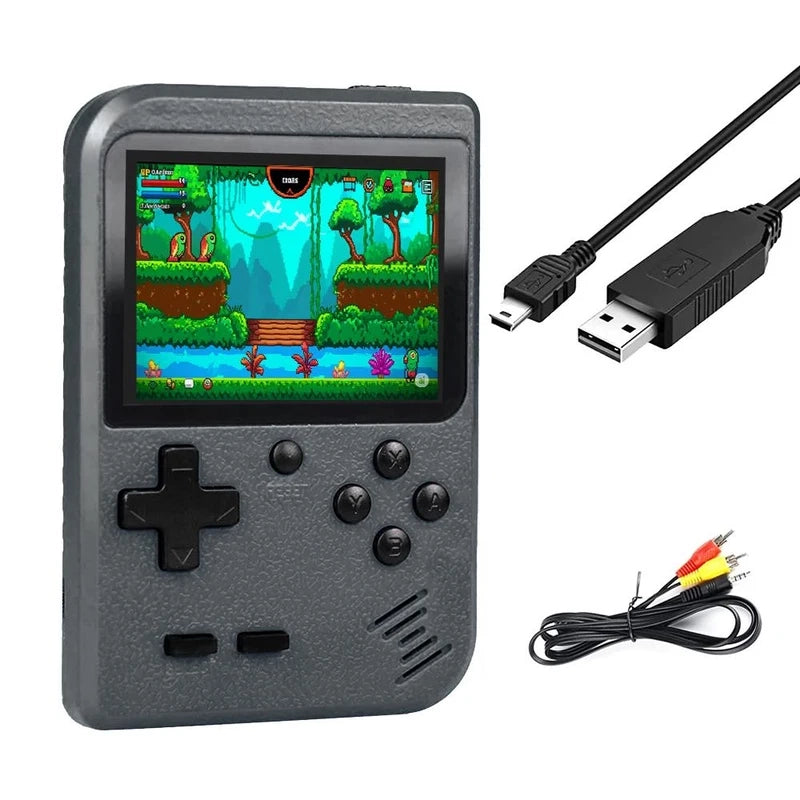 TEGAL - Built-in 500 Epic Games Handheld Retro Gameboy Console - 1 Player - Classic Grey