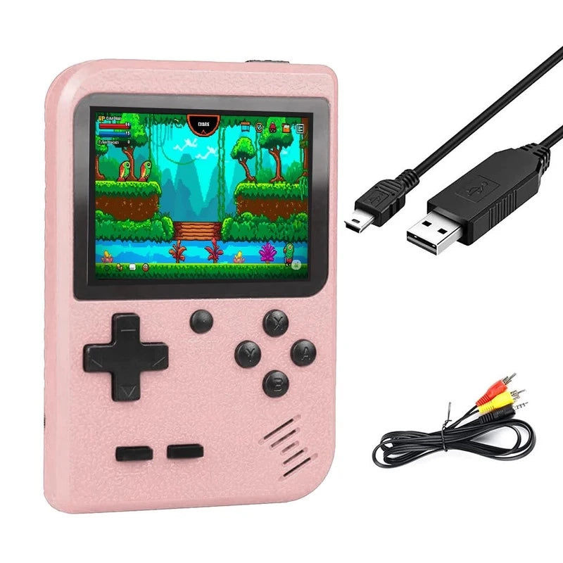 TEGAL - Built-in 500 Epic Games Handheld Retro Gameboy Console - 1 Player - Retro Pink