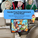 Adjustable three fold headrest tablet mount extended for kids.