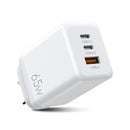 65W GaN Type-C 3-Port PD Fast Charger Power Adapter