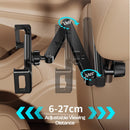 Close up view of folded car tablet holder in storage position.