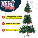 Assembly View of TEGAL 7ft Christmas Tree with Natural-Looking Pine Tips