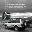 Sturdy zinc alloy arm tablet mount in car backseat.