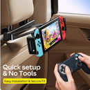 Compact foldable tablet holder design holding a Nintendo Switch connected with a remote controller.