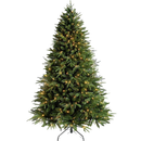 Pre-lit Christmas tree with lights on a white background