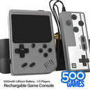 TEGAL - Built-in 500 Epic Games Handheld Retro Gameboy Console - 2 Players - Classic Grey