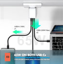 65W GaN Type-C 3-Port PD Fast Charger Power Adapter