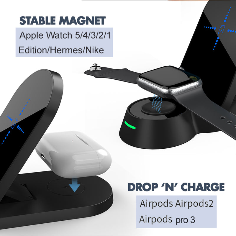TEGAL Foldable 3 in 1 Wireless Charging Pad