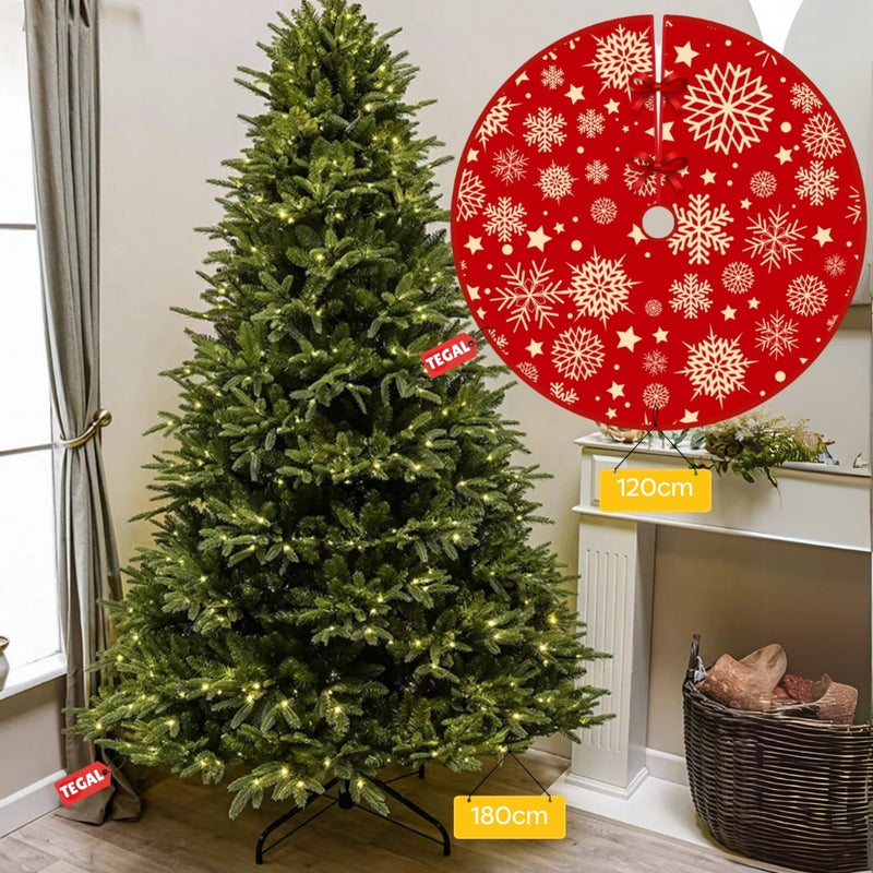 Deluxe Green Pine Christmas Tree Pre Lit 180cm 865 Tips