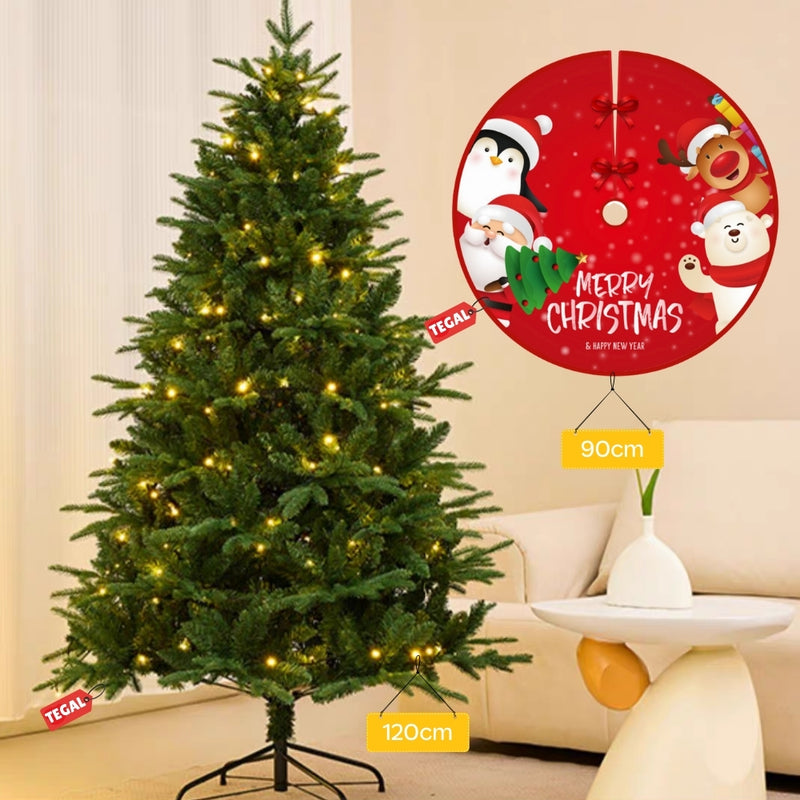 Deluxe Green Pine Christmas Tree Pre Lit 120cm 325 Tips