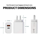 TEGAL - 20W USB Type-C Dual Port PD Fast Charger Power Adapter - PD Charger Only