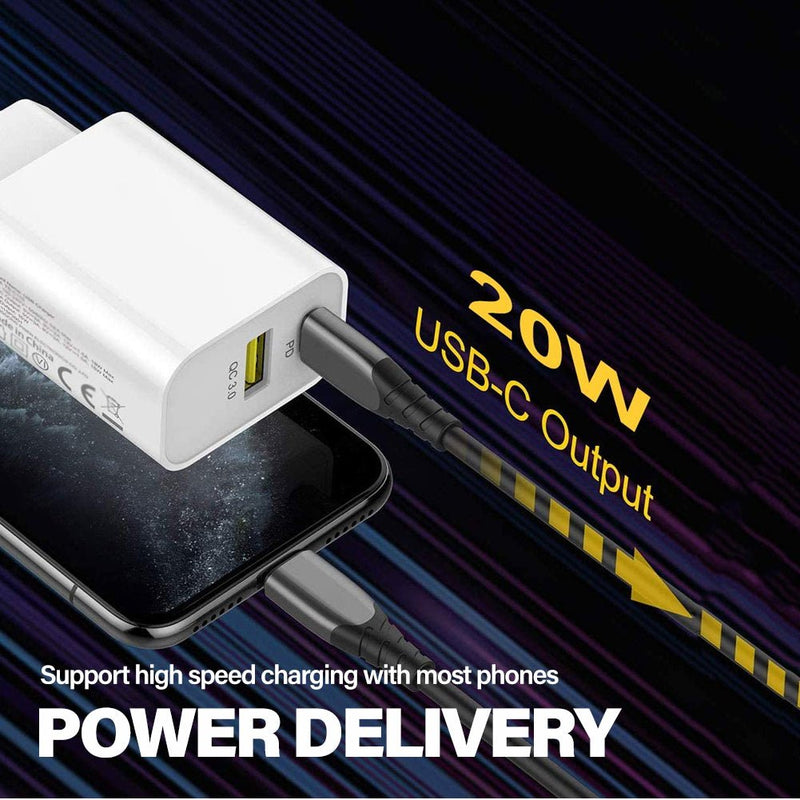 TEGAL - 20W USB Type-C Dual Port PD Fast Charger Power Adapter - PD Charger Only