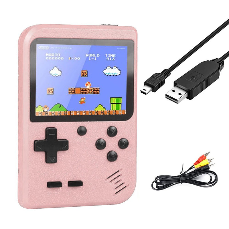 TEGAL - Built-in 500 Epic Games Handheld Retro Gameboy Console - 1 Player - Retro Pink