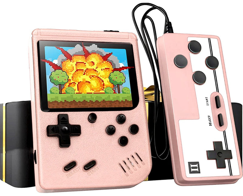 TEGAL - Built-in 500 Epic Games Handheld Retro Gameboy Console - 2 Players - Retro Pink