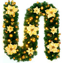TEGAL - Christmas Garland with LED Lights 2.7M / 9FT Xmas Decorations - Gold -