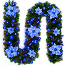 TEGAL - Christmas Garland with LED Lights 2.7M / 9FT Xmas Decorations - Navy Blue -