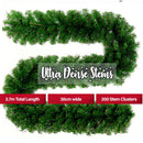 TEGAL - Christmas Garland with LED Lights 2.7M / 9FT Xmas Decorations - Red -