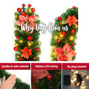 TEGAL - Christmas Garland with LED Lights 2.7M / 9FT Xmas Decorations - Silver -
