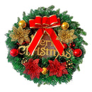 TEGAL - Christmas Wreath 40cm Width Xmas Door Decorations - 4 Flowers -