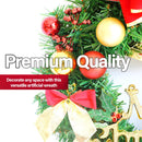 TEGAL - Christmas Wreath 40cm Width Xmas Door Decorations - Bell with Red Tie -