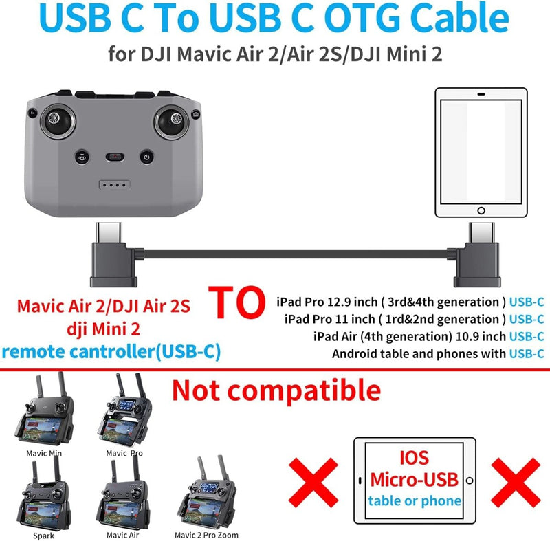 TEGAL - DJI Mavic 3 / Mavic Air 2 Remote Controller Cable USB C to USB C -