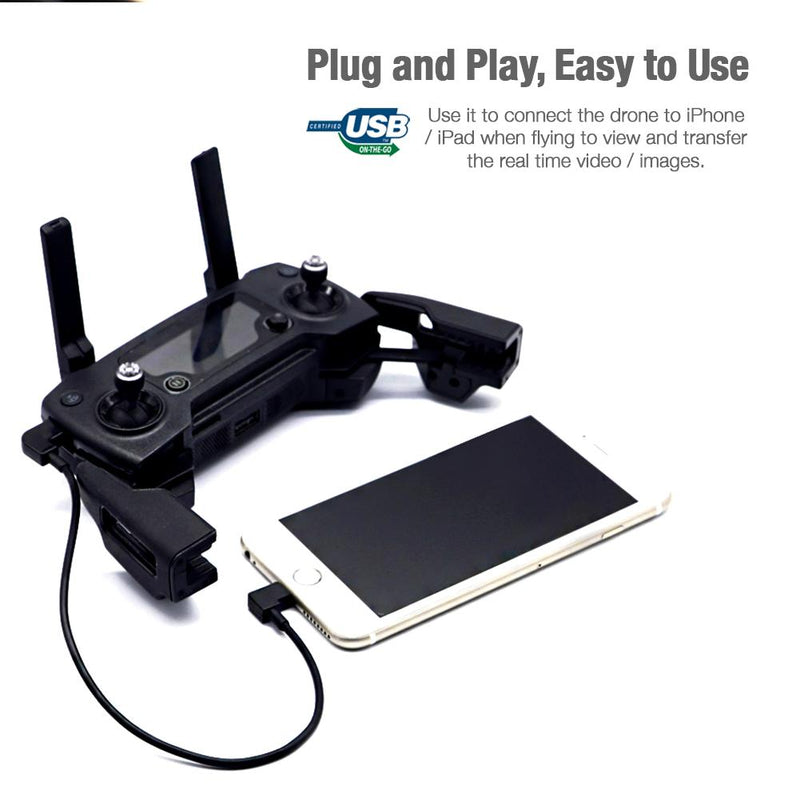 TEGAL - DJI Spark Mavic Pro Remote Controller USB Cable Micro to Lightning -
