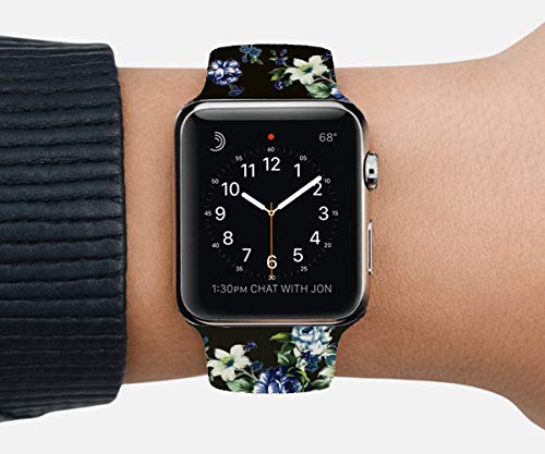 TEGAL - Floral Print Silicone Watch Band Apple Watch 40mm Style