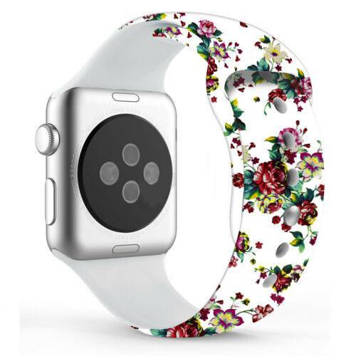 TEGAL - Floral Silicone Apple Watch Band - For iWatch 1/2/3 38mm