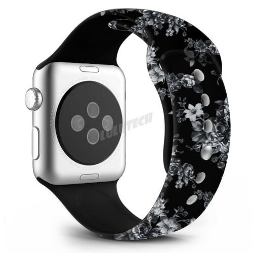 TEGAL - Floral Silicone Apple Watch Band - For iWatch 1/2/3 38mm