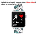 TEGAL - Floral Silicone Apple Watch Band - For iWatch 1/2/3 38mm