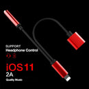 TEGAL - Lightning to 3.5mm AUX Audio and Charge Jack Splitter - Black
