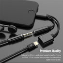 TEGAL - Lightning to 3.5mm AUX Audio and Charge Jack Splitter - Black