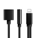TEGAL - Lightning to 3.5mm AUX Audio and Charge Jack Splitter - Black
