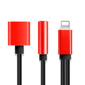 TEGAL - Lightning to 3.5mm AUX Audio and Charge Jack Splitter - Red