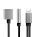 TEGAL - Lightning to 3.5mm AUX Audio and Charge Jack Splitter - Silver