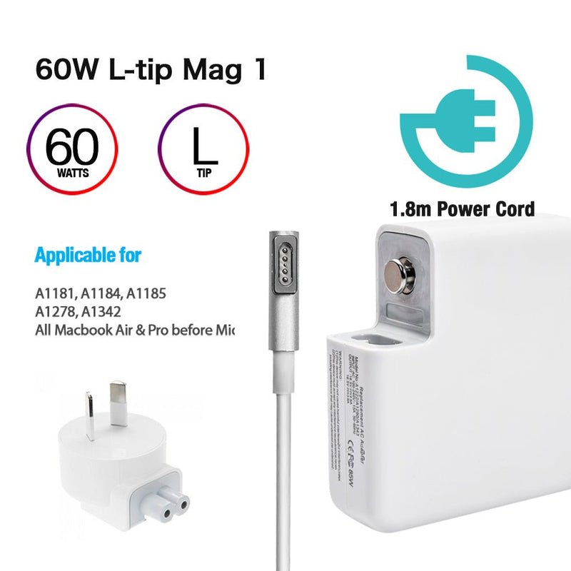 TEGAL - Macbook Pro Power Adapter 60W MagSafe1 L-tip -