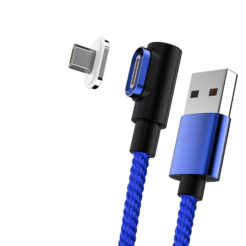 TEGAL - Magnetic Sideway Fast Charging Cable for Micro USB 1m Blue -