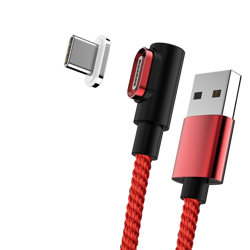 TEGAL - Magnetic Sideway Fast Charging Cable for USB C 1m Red -