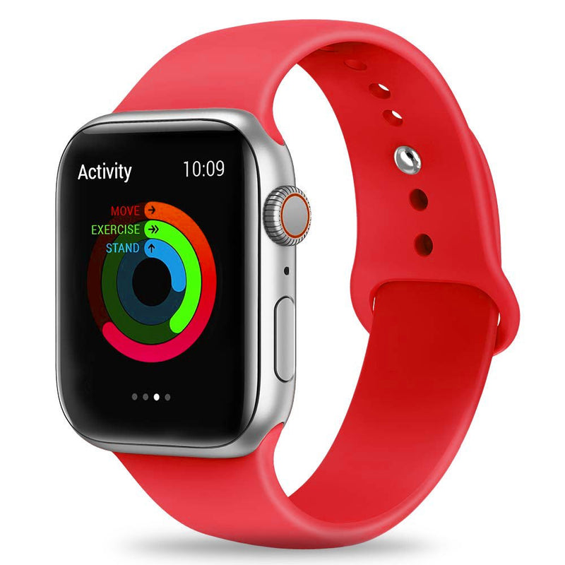 TEGAL - Silicone Apple Watch Band Sport Loop For Apple Watch 38mm Coral Red -