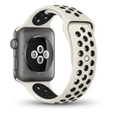 TEGAL - Silicone Apple Watch Band Sport Loop For Apple Watch 38mm Ivory White/Black -