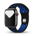 TEGAL - Silicone Apple Watch Band Sport Loop For Apple Watch 44mm Black/Royal Blue -