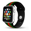 TEGAL - Silicone Watch Band for Apple Watch 38mm Black-Red-Green -