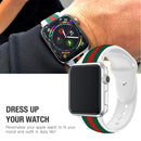 TEGAL - Silicone Watch Band for Apple Watch 38mm Black-Red-Green -