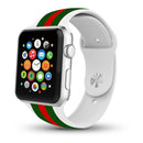 TEGAL - Silicone Watch Band for Apple Watch 42mm White-Red-Green -