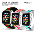 TEGAL - Silicone Watch Band for Apple Watch 44mm Black-Red-Green -