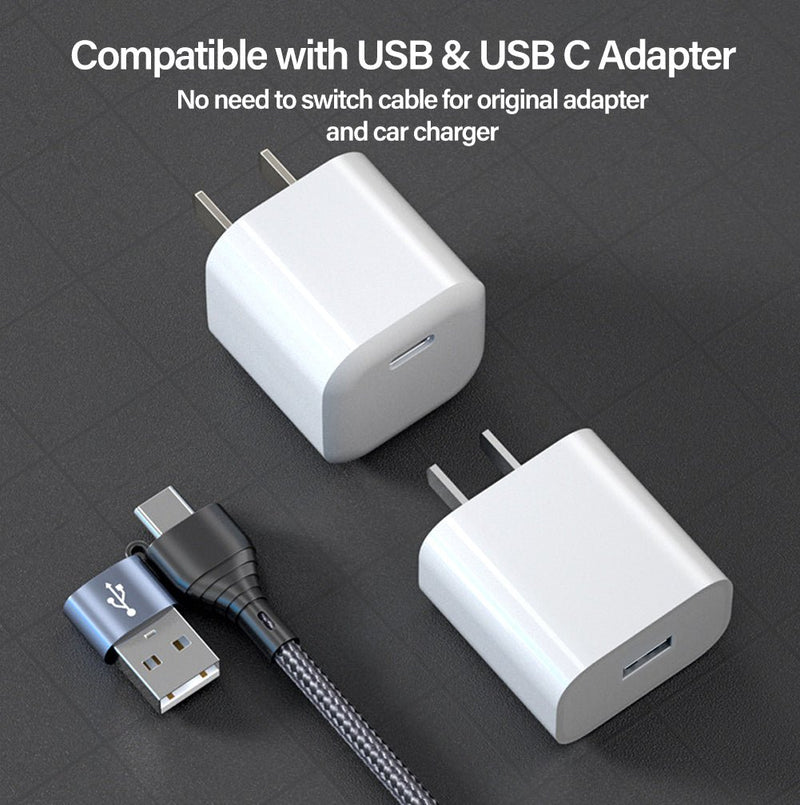 TEGAL - TEGAL 4 in 1 USB/USB C to Lightning/USB C Cable - 1m