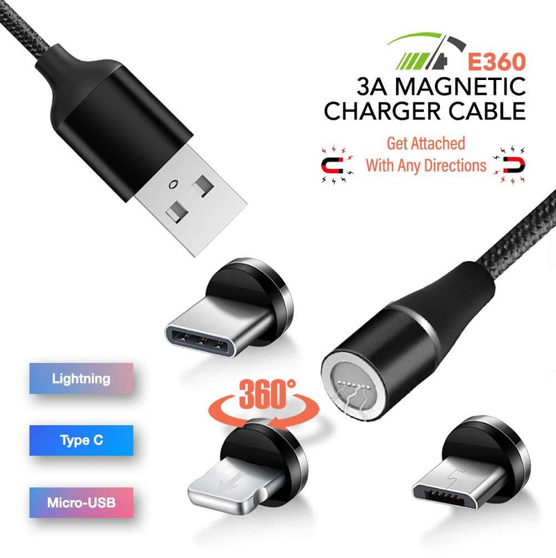 TEGAL - TEGAL E360 Magnetic 3A Fast Charging Cable Micro USB Magnetic Head -