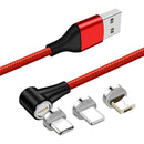 TEGAL - TEGAL E360 Sideway Magnetic Fast Charging Cable - 3 in 1