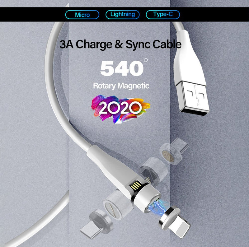 TEGAL - TEGAL E540 3A Magnetic Fast Charging Data Cable - 3 in 1